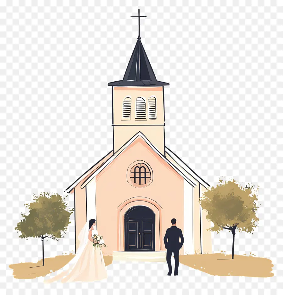 Iglesia De Boda，Pareja De Novios En La Iglesia PNG