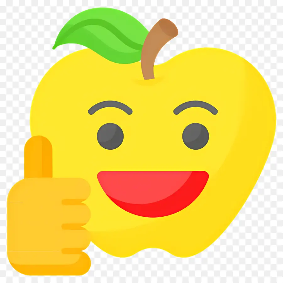 Emoji Pulgar Arriba，Emoji De Manzana PNG