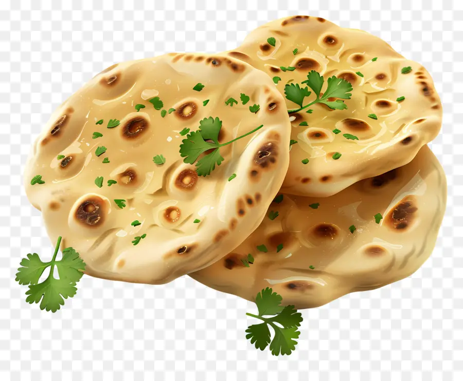 Pan Naan，Pan Plano Con Hierbas PNG