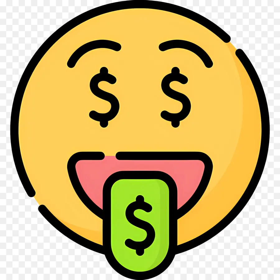 Dinero Emoji，Emoji De Ojos De Dólar PNG