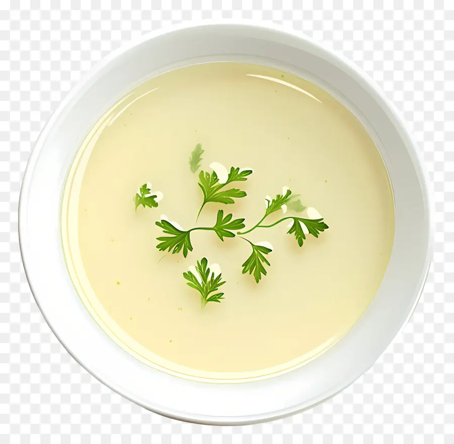 Vichyssoise，Sopa Clara Con Perejil PNG