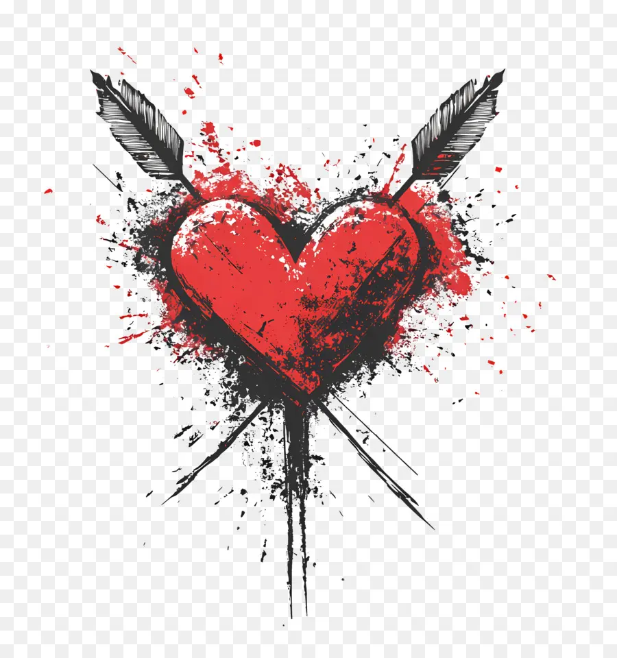 Flecha De Amor，Corazón Con Flechas PNG