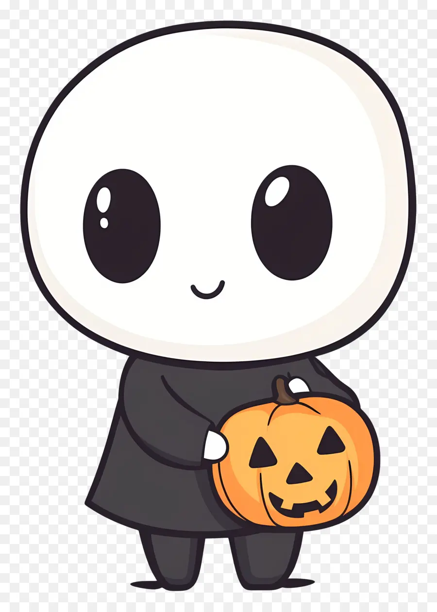 Calabaza Fantasma，Lindo Personaje De Halloween PNG