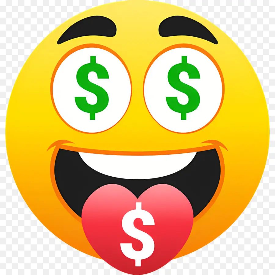 Dinero Emoji，Emoji De Ojos De Dólar PNG