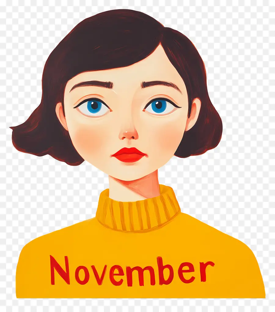 Palabra Noviembre，Chica De Noviembre PNG