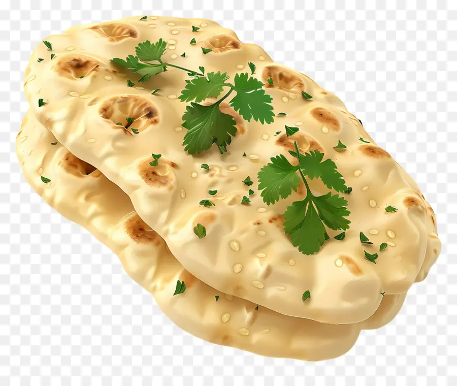 Pan Naan，Pan Plano Con Hierbas PNG