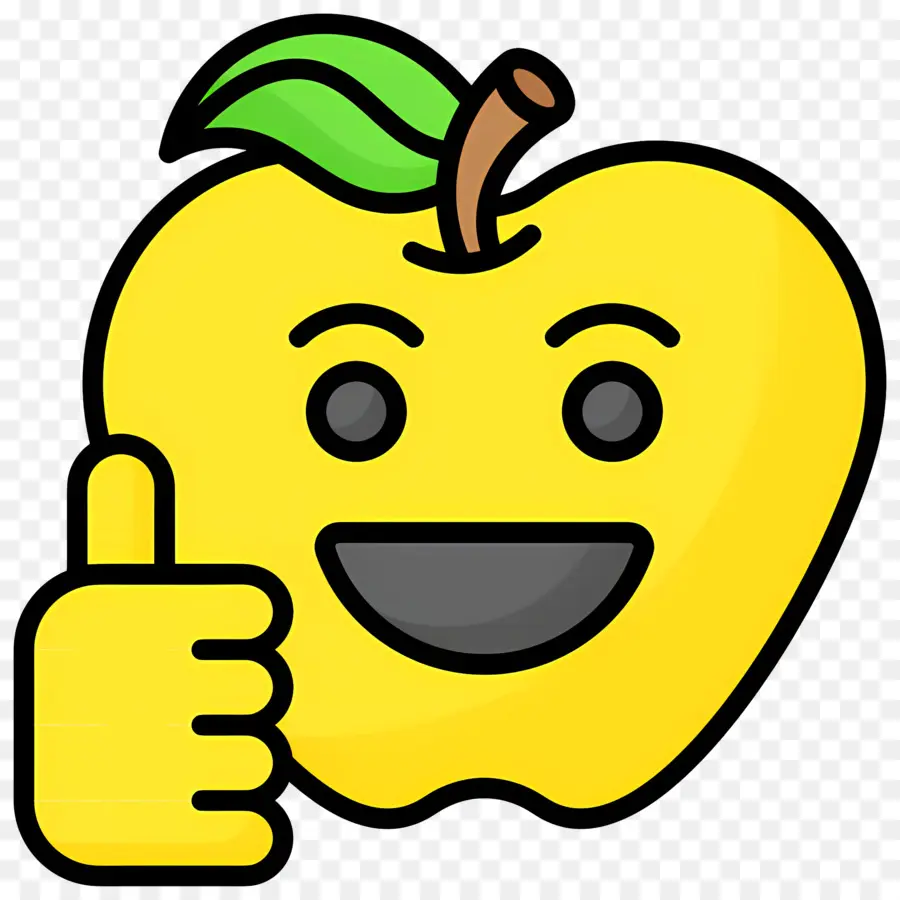 Emoji Pulgar Arriba，Emoji De Manzana PNG