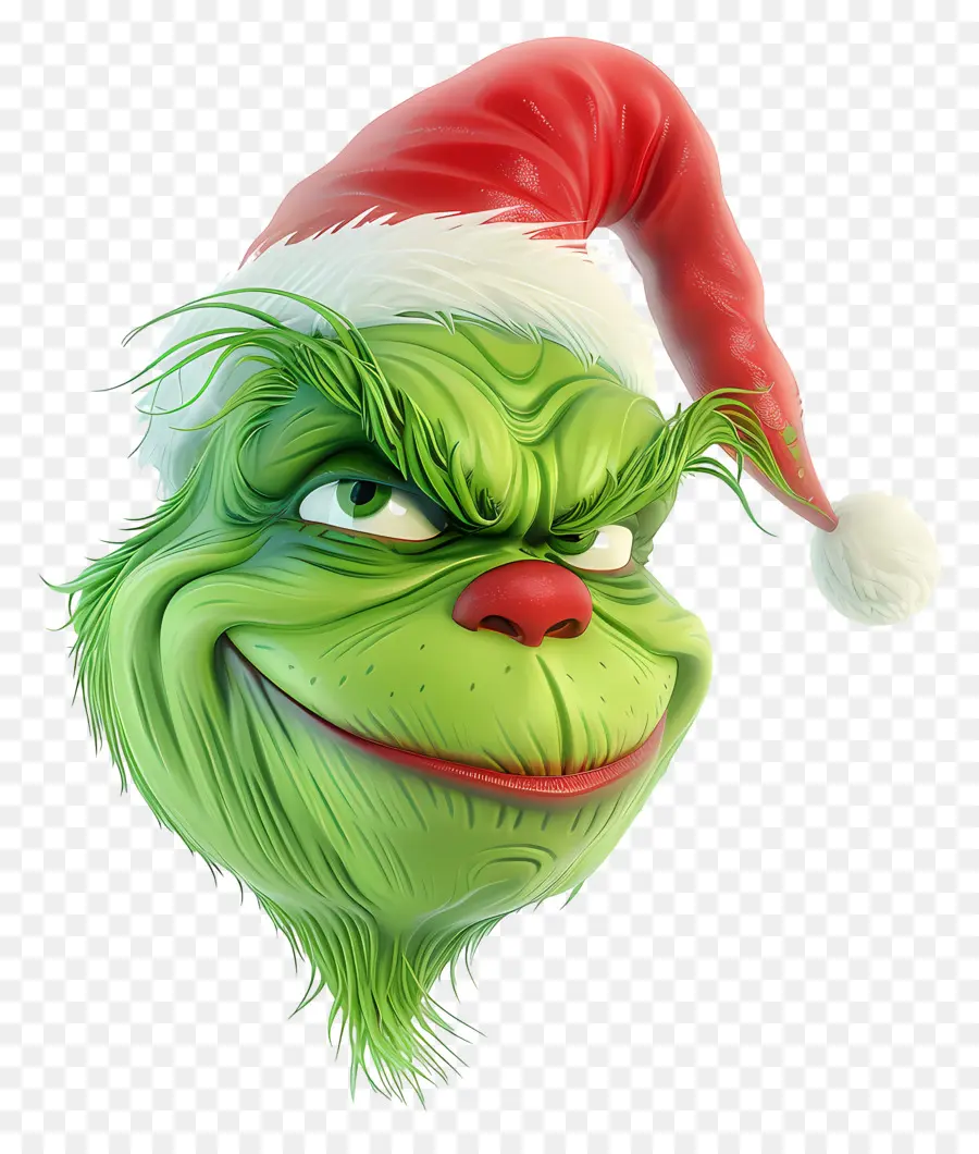 Grinch De Dibujos Animados，Personaje Verde Con Sombrero PNG