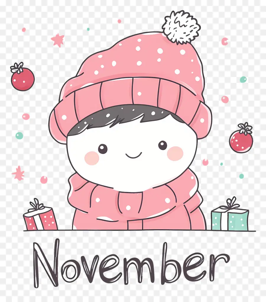 Palabra Noviembre，Niño De Invierno PNG