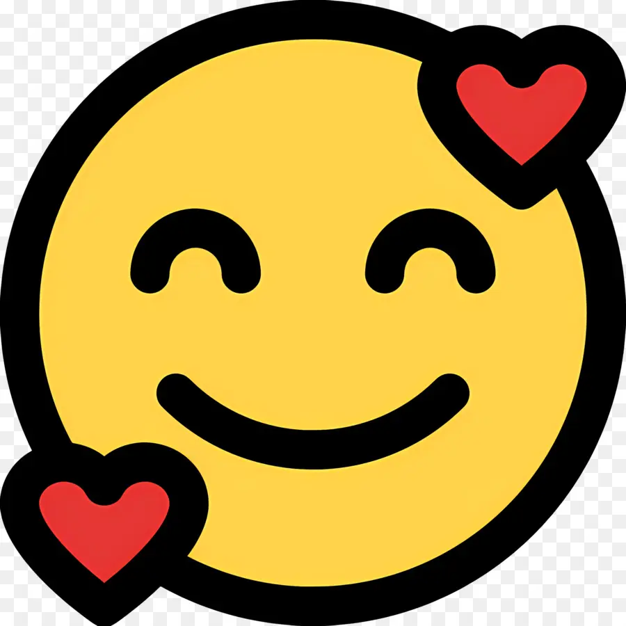 Sonrisa Emoji，Emoji De Ojos De Corazón PNG