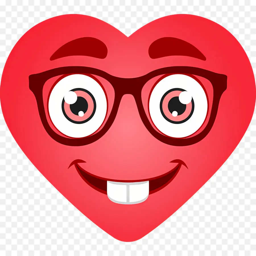 Emojis De Corazon，Emoji De Corazón Nerd PNG