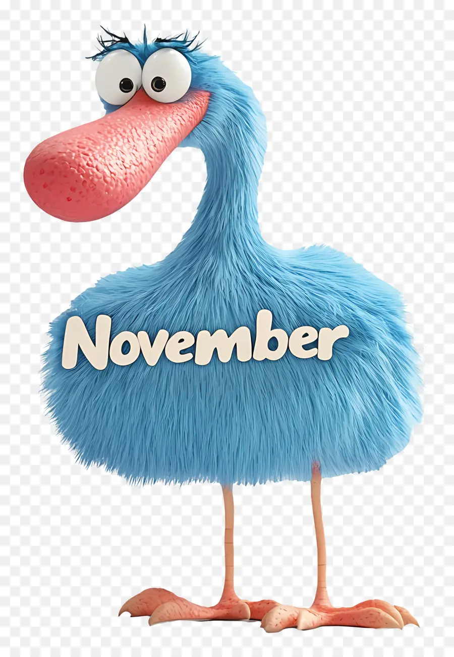 Palabra Noviembre，Pájaro Azul PNG