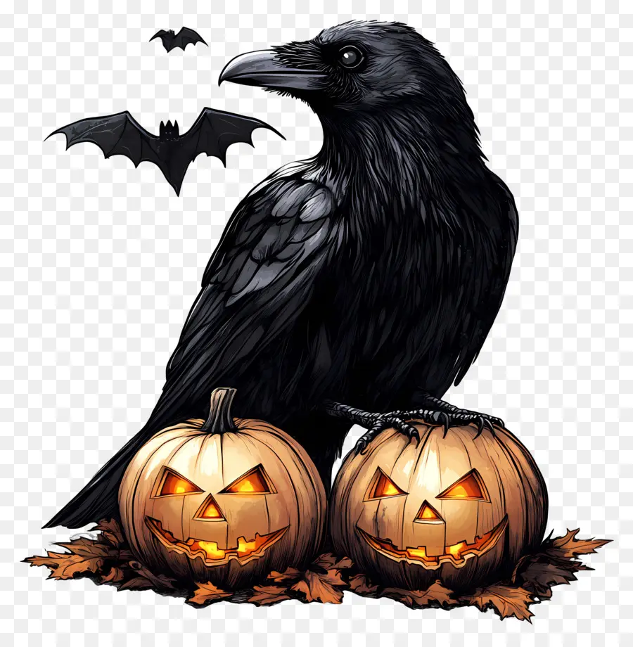 Cuervo De Halloween，Cuervo Negro PNG