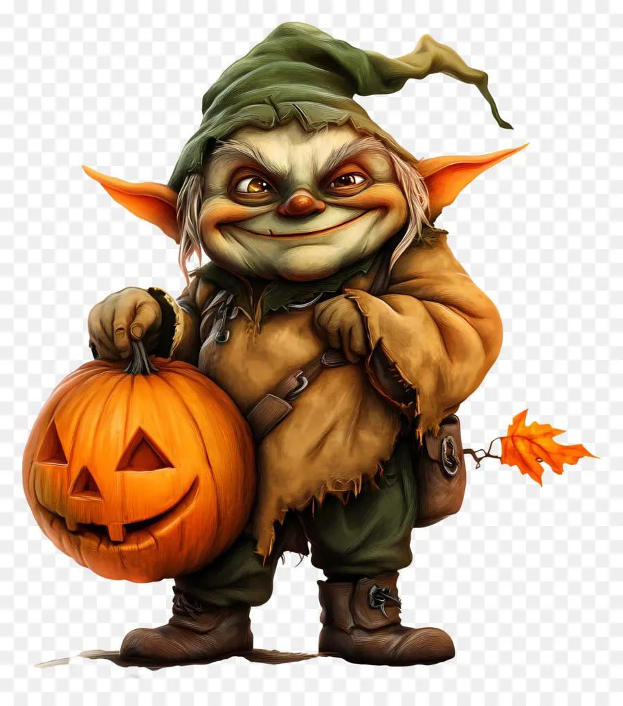 Calabaza Duende，Duende Con Calabaza PNG