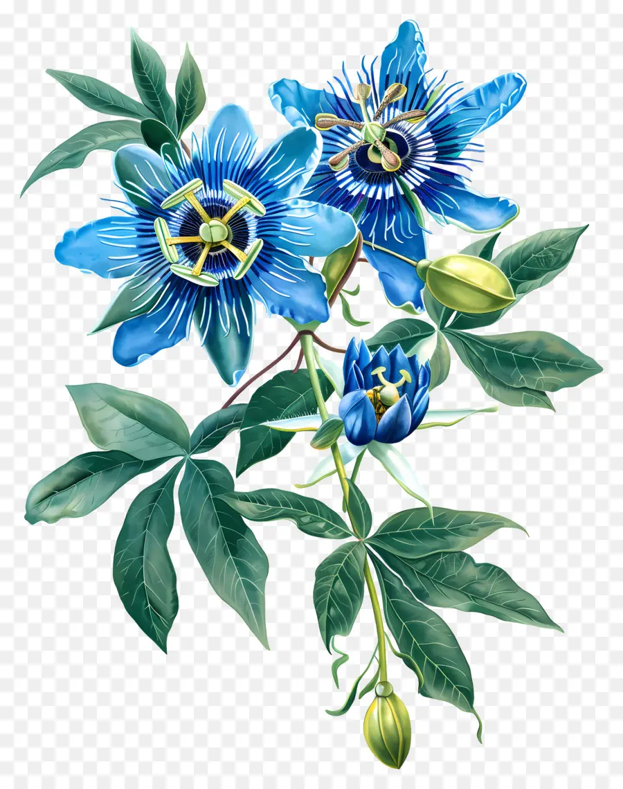 Flor Floreciente，Flores Azules PNG