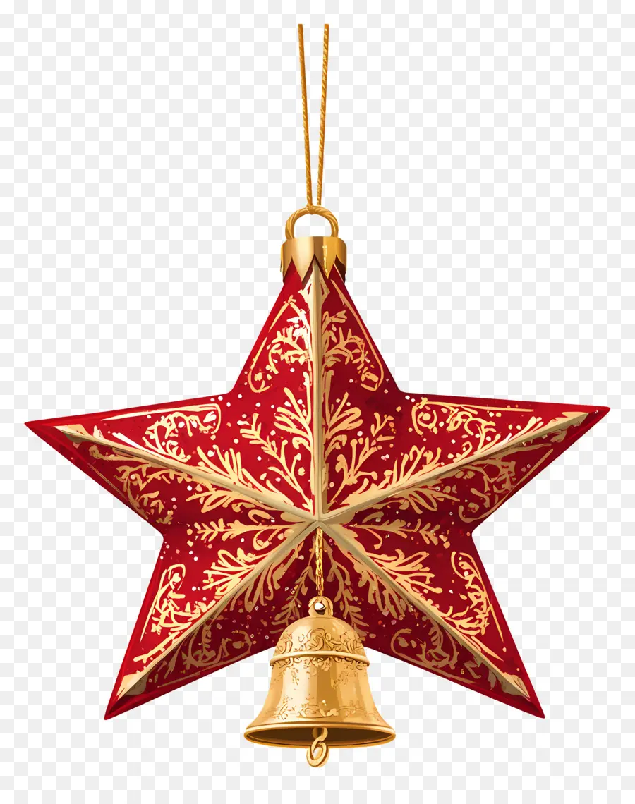 Estrella De Navidad，Adorno De Estrella Roja PNG