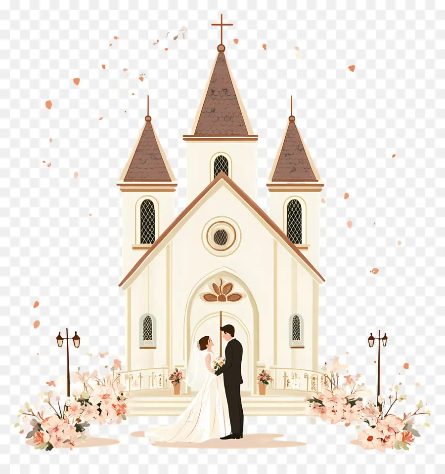 Iglesia De Boda，Pareja De Novios En La Iglesia PNG