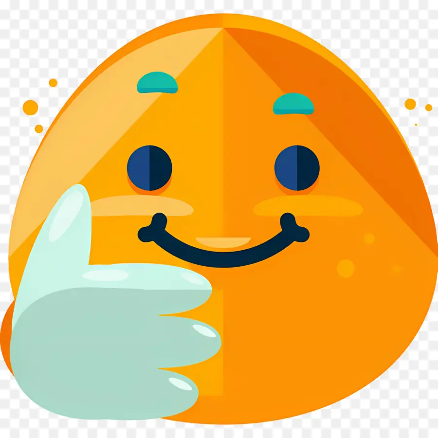 Emoji Pulgar Arriba，Cara Sonriente Naranja PNG