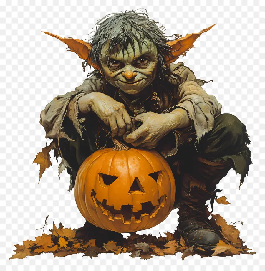 Calabaza Duende，Duende Realista Con Calabaza PNG