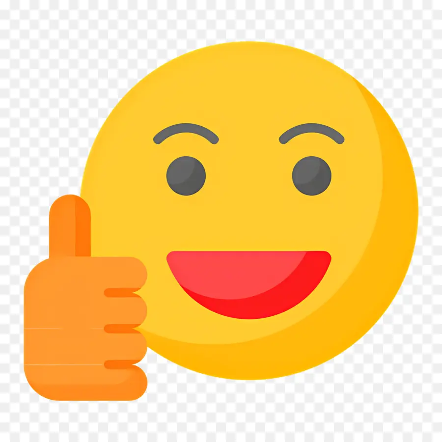 Emoji Pulgar Arriba，Cara Sonriente Amarilla PNG