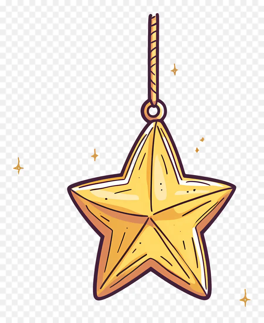 Estrella De Navidad，Adorno De Estrella Simple PNG