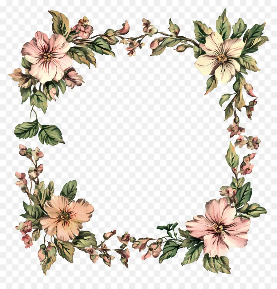 Marco Rectangular，Arco Floral PNG