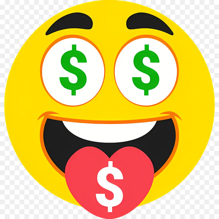 Dinero Emoji，Emoji De Ojos De Dólar PNG