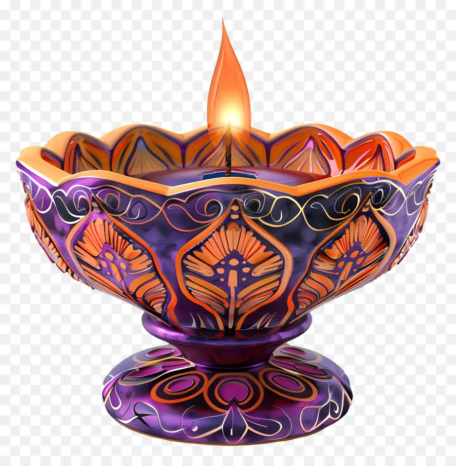 Lámpara De Diwali，Diya Elegante PNG