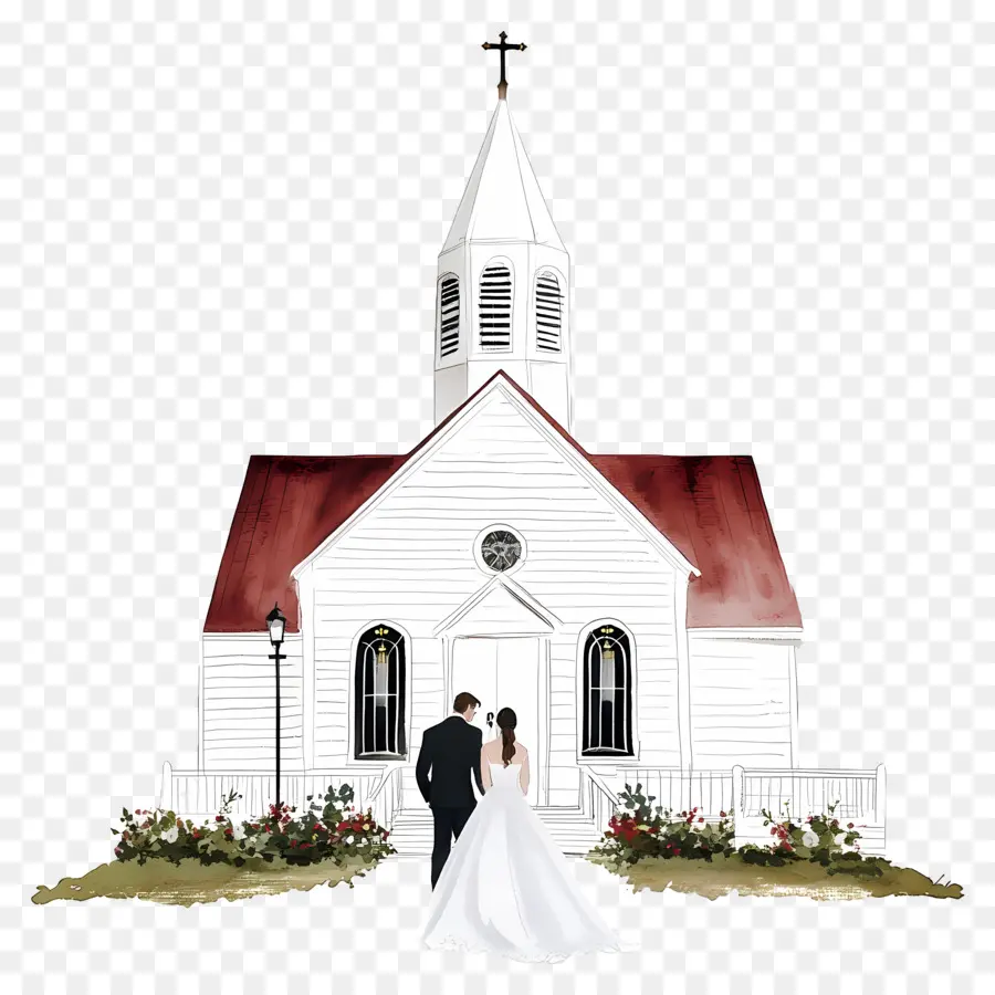 Iglesia De Boda，Pareja De Novios En La Iglesia PNG