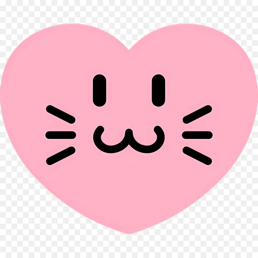 Emojis De Corazon，Corazón Rosa Con Cara PNG