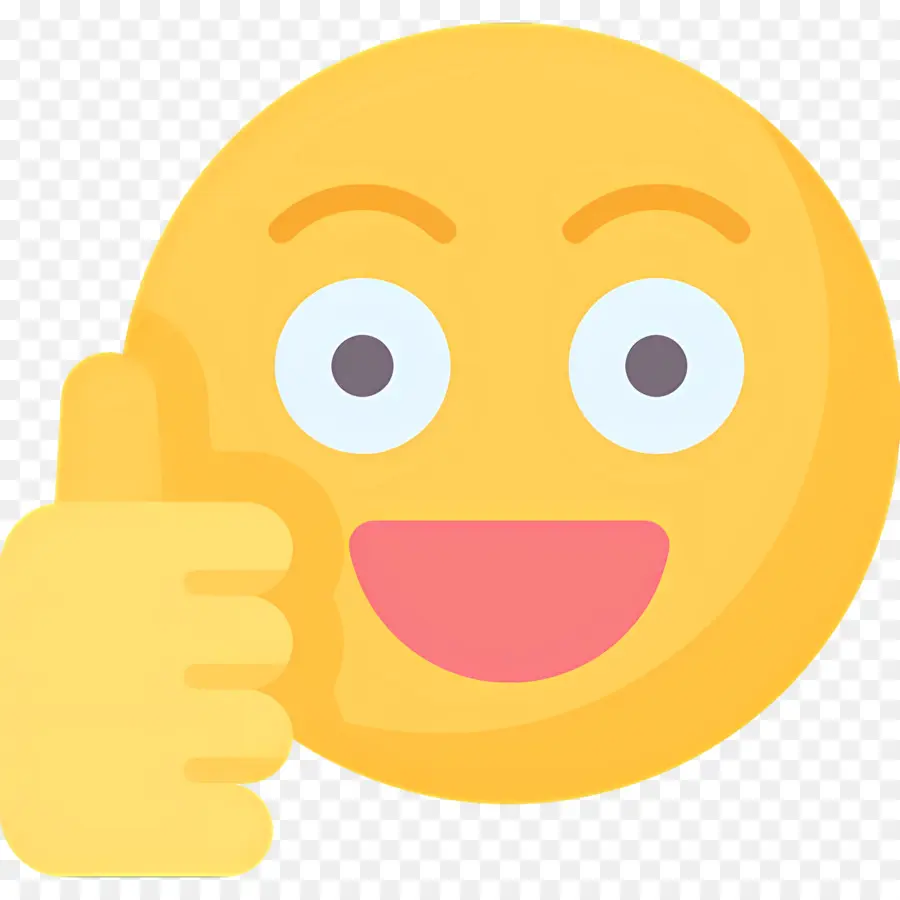 Emoji Pulgar Arriba，Cara Sonriente Amarilla PNG