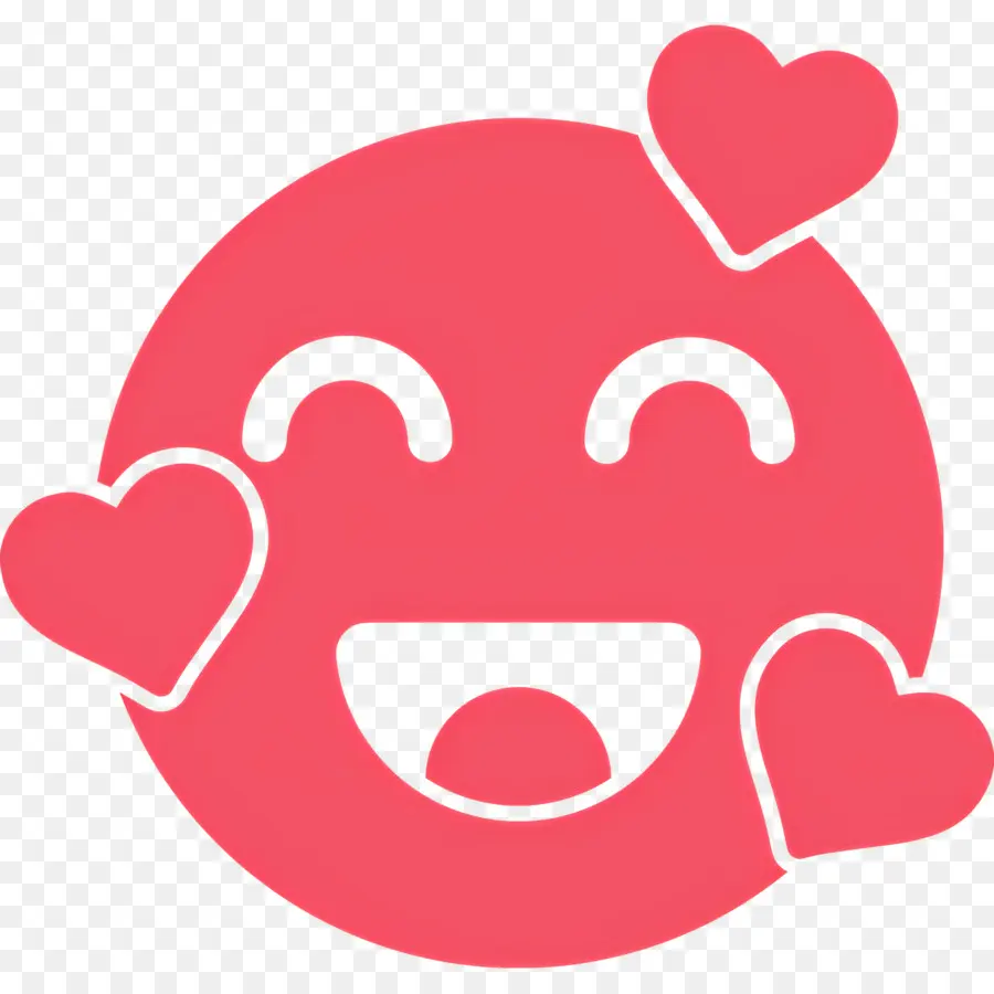 Emojis De Corazon，Cara Feliz Con Corazones PNG