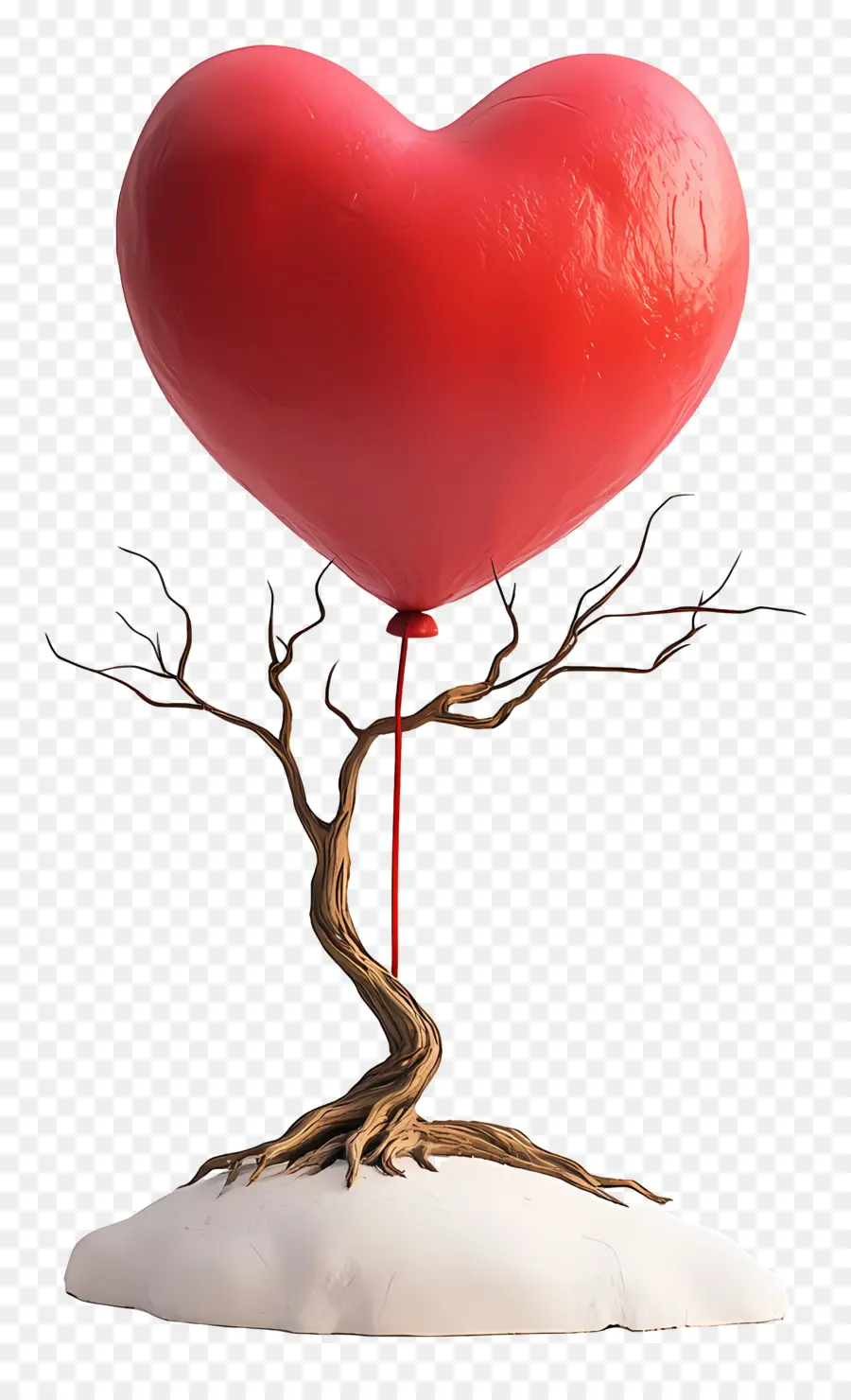 Globo De Amor，Árbol De Globos De Corazón Rojo PNG