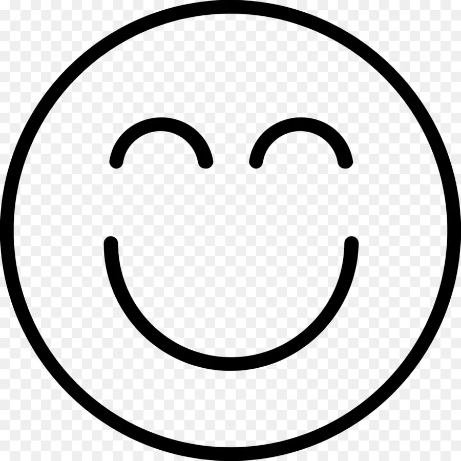 Sonrisa Emoji，Cara Sonriente En Blanco Y Negro PNG