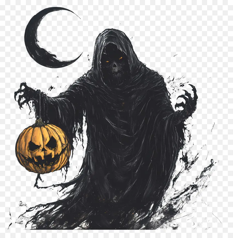 Segador，Fantasma Con Calabaza PNG