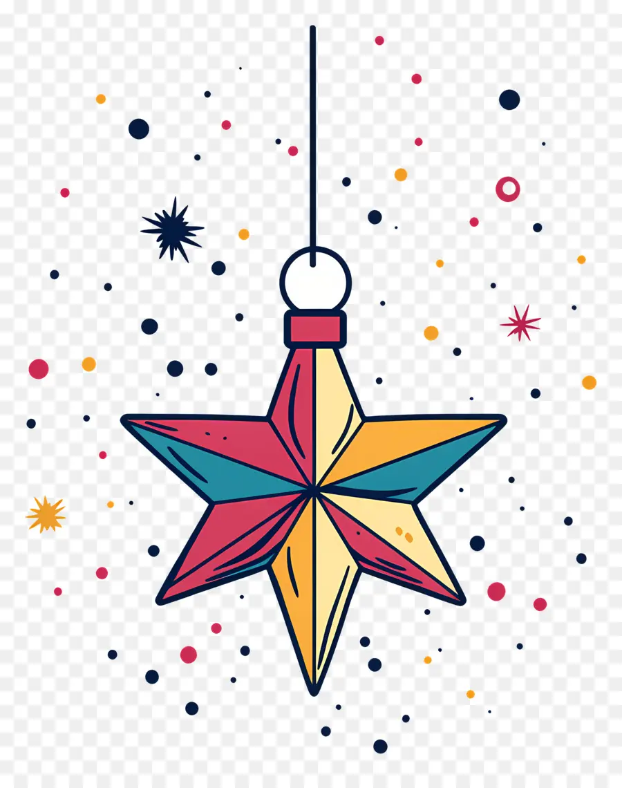 Estrella De Navidad，Adorno De Estrella Colorido PNG