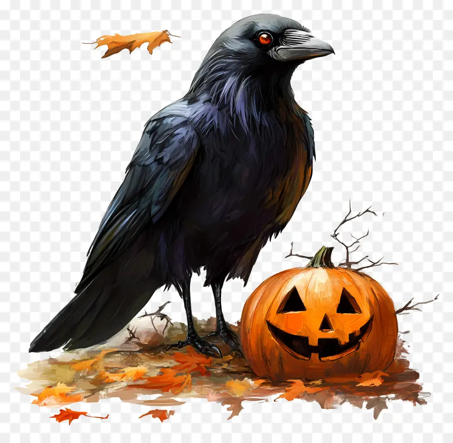 Cuervo De Halloween，Cuervo Negro PNG