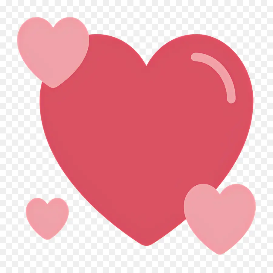 Emojis De Corazon，Corazón Rojo Con Corazones Más Pequeños PNG