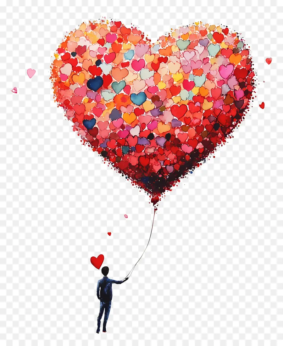 Globo De Amor，Racimo De Globos De Corazón PNG