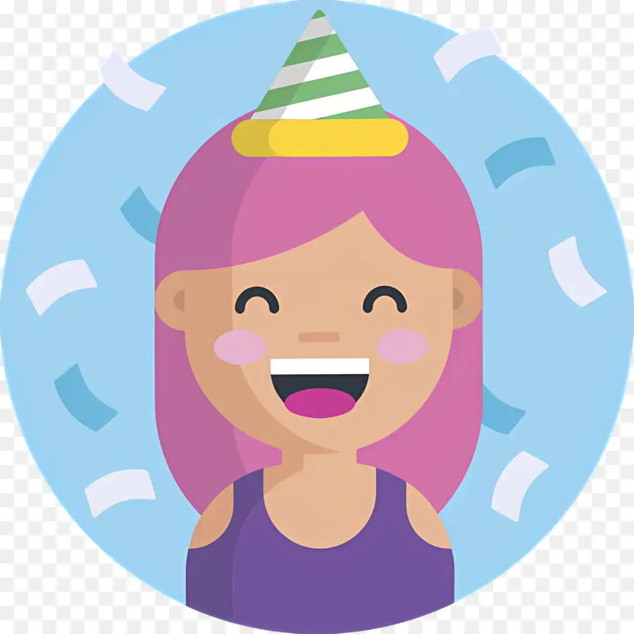 Emojis De Cumpleaños，Chica Fiestera PNG