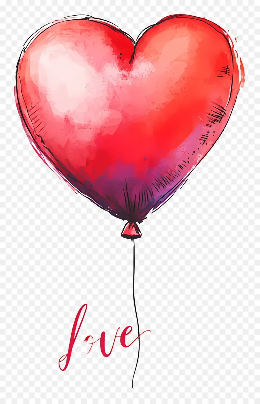 Globo De Amor，Globo De Corazón Rojo PNG