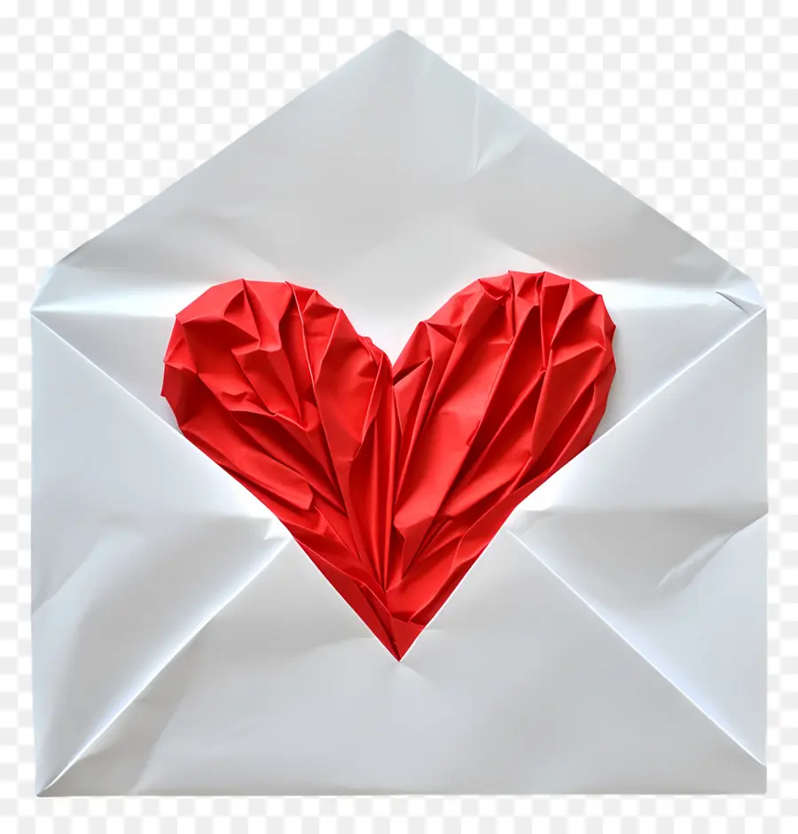 Correo De Amor，Sobre Con Corazón PNG