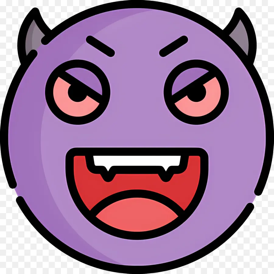 Diablo Emoji，Emoji Del Diablo Morado PNG