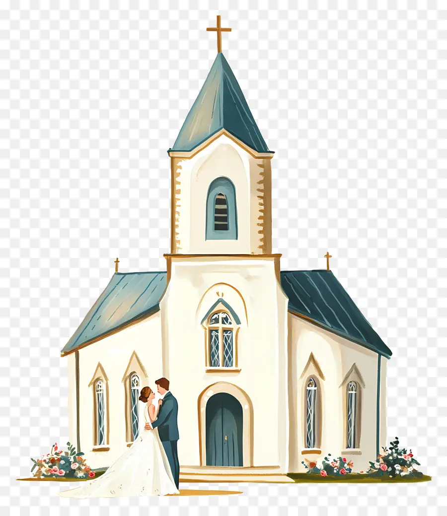 Iglesia De Boda，Pareja De Novios En La Iglesia PNG