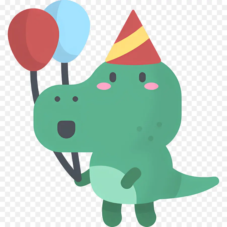 Emojis De Cumpleaños，Dinosaurio De Fiesta PNG