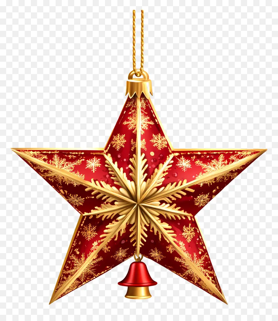 Estrella De Navidad，Adorno De Estrella Roja PNG