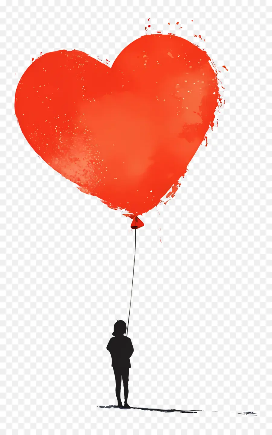 Globo De Amor，Niño Con Globo De Corazón PNG