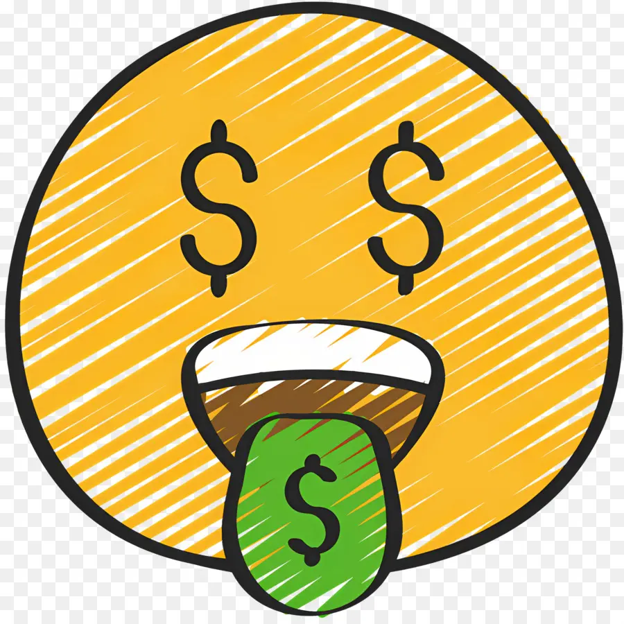 Dinero Emoji，Emoji De Ojos De Dólar PNG