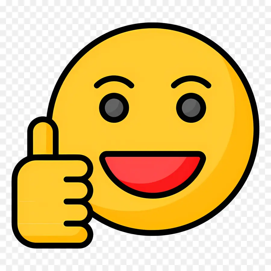 Emoji Pulgar Arriba，Cara Sonriente Amarilla PNG