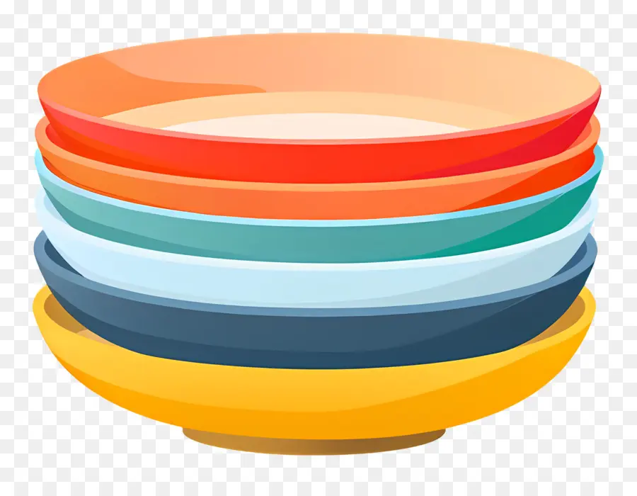 Pila De Platos，Platos Coloridos PNG